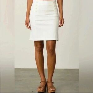 MARGARET O’LEARY nautical sailor mini skirt anchor buttons cotton white size S